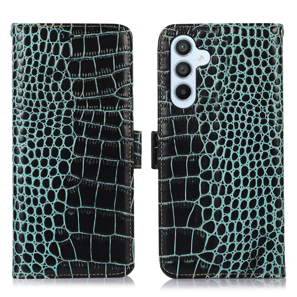 Anti-drop Phone Case for Samsung Galaxy A24 4G RFID Blocking Stand Wallet Genuine Cowhide Leather Phone Cover Anti-drop Phone Case for Samsung Galaxy A24 4G RFID Blocking Stand Wallet Genuine Cowhide Leather Phone Cover